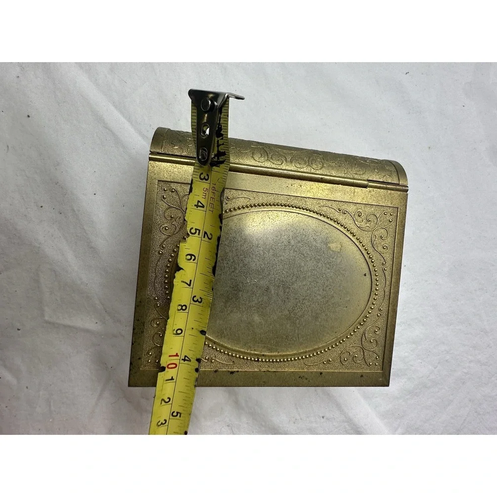 Vtg Danbury Clock Double Frame Gold Ornate Folds Up Alarm Hard to find